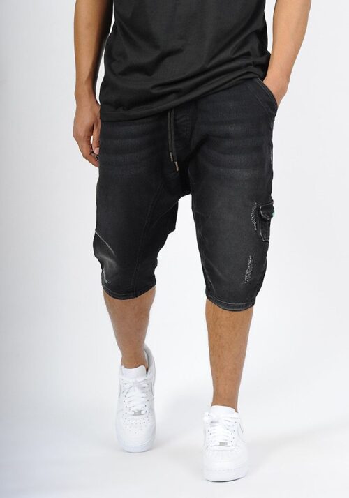 Sarouel bermuda SAYF black denim